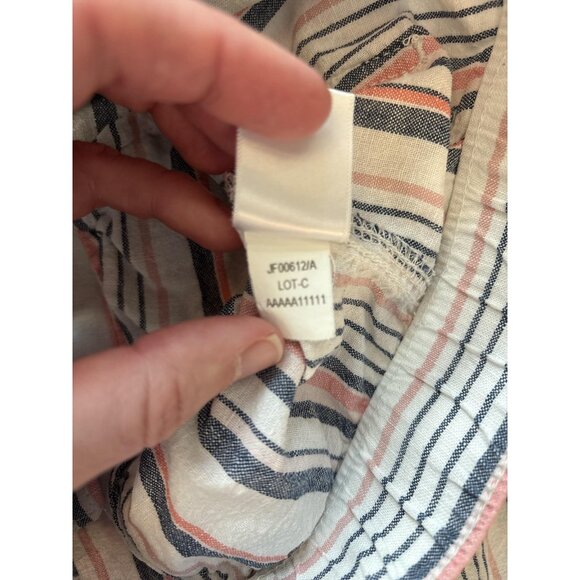 Liz Claiborne Pants Womens Medium Multicolor Stripe Linen Blend Crop Capri - Picture 10 of 10